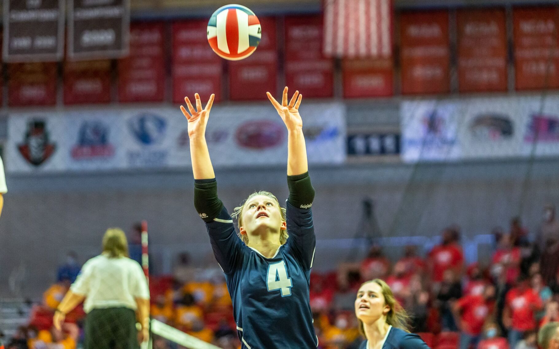 Class 5 girls volleyball state semifinal: Liberty North def. St. Dominic